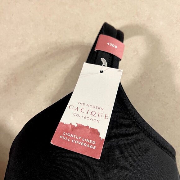 NWT Cacique Black Lightly Lined Full Coverage Underwire Bra 42DD - Picture 5 of 10
